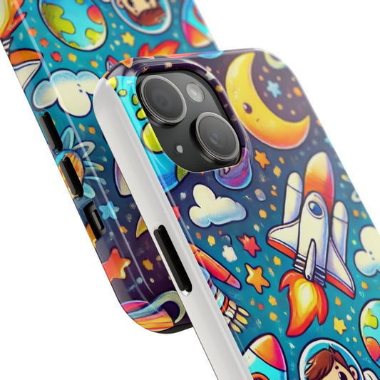 Kid's Astronaut Adventure Phone Case - Tough, Colorful, Space-Themed Protection