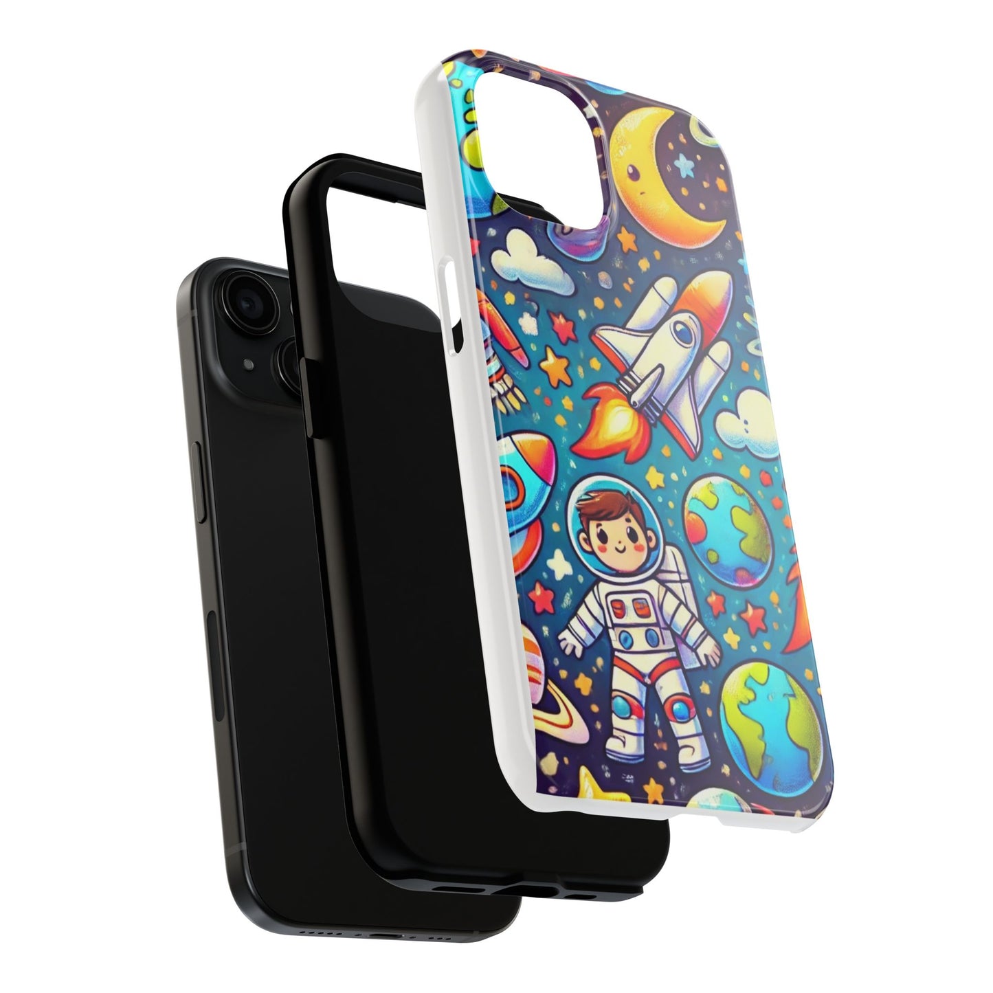 Kid's Astronaut Adventure Phone Case - Tough, Colorful, Space-Themed Protection