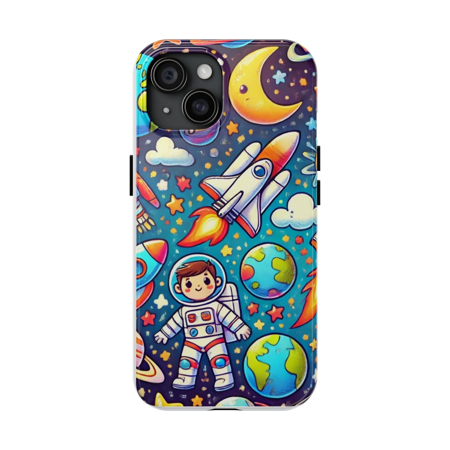 Kid's Astronaut Adventure Phone Case - Tough, Colorful, Space-Themed Protection